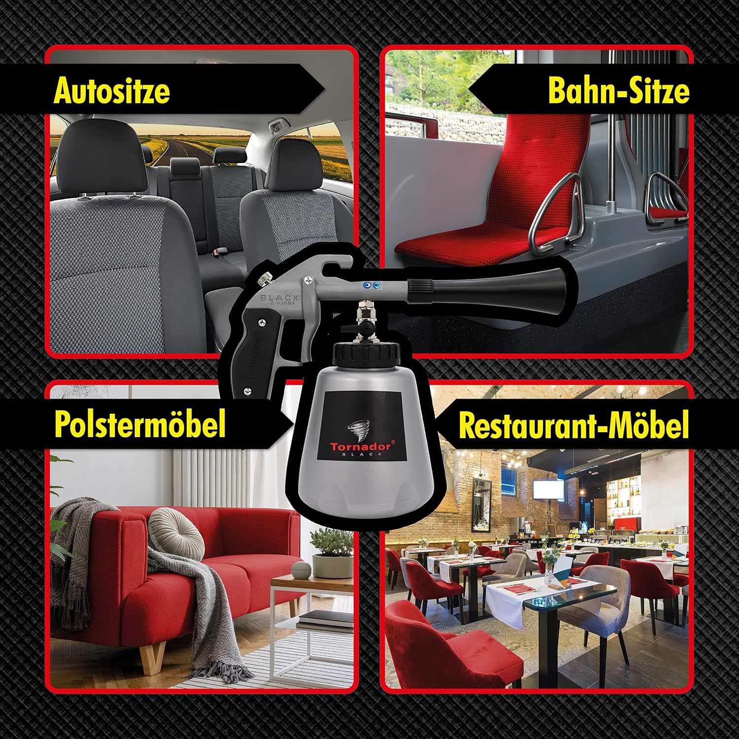 Reinigungspistole Z-020RS Set mit Polster Leder Reiniger 5L Kunststoff Reiniger Mikrofasertücher Auto Innenraum