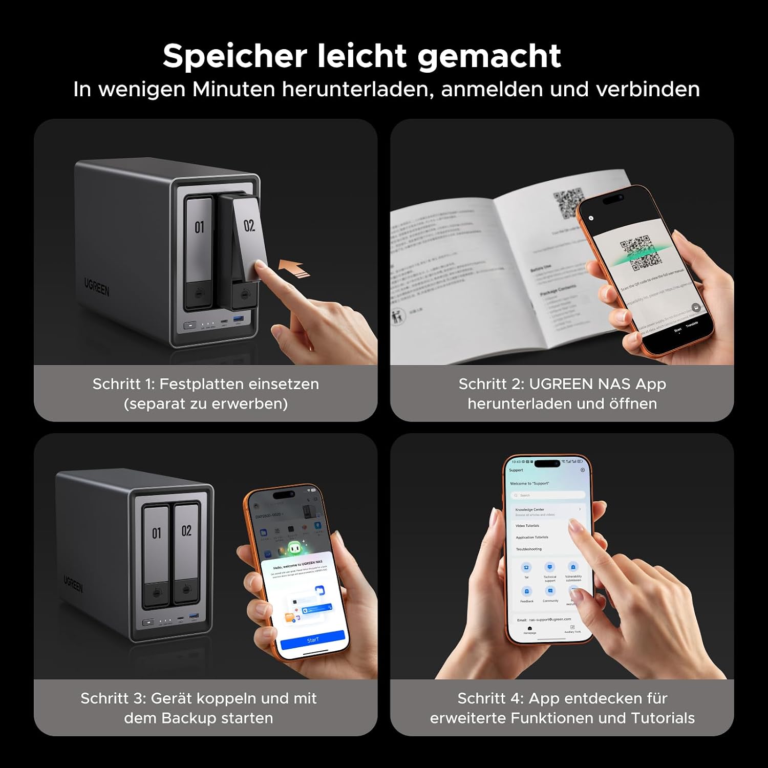 NAS Netzwerkspeicher 2-Bay Intel N100 8GB DDR5 RAM 2.5GbE Ethernet 2x M.2 NVMe Steckplätze 4K HDMI DXP2800 ohne Festplatten