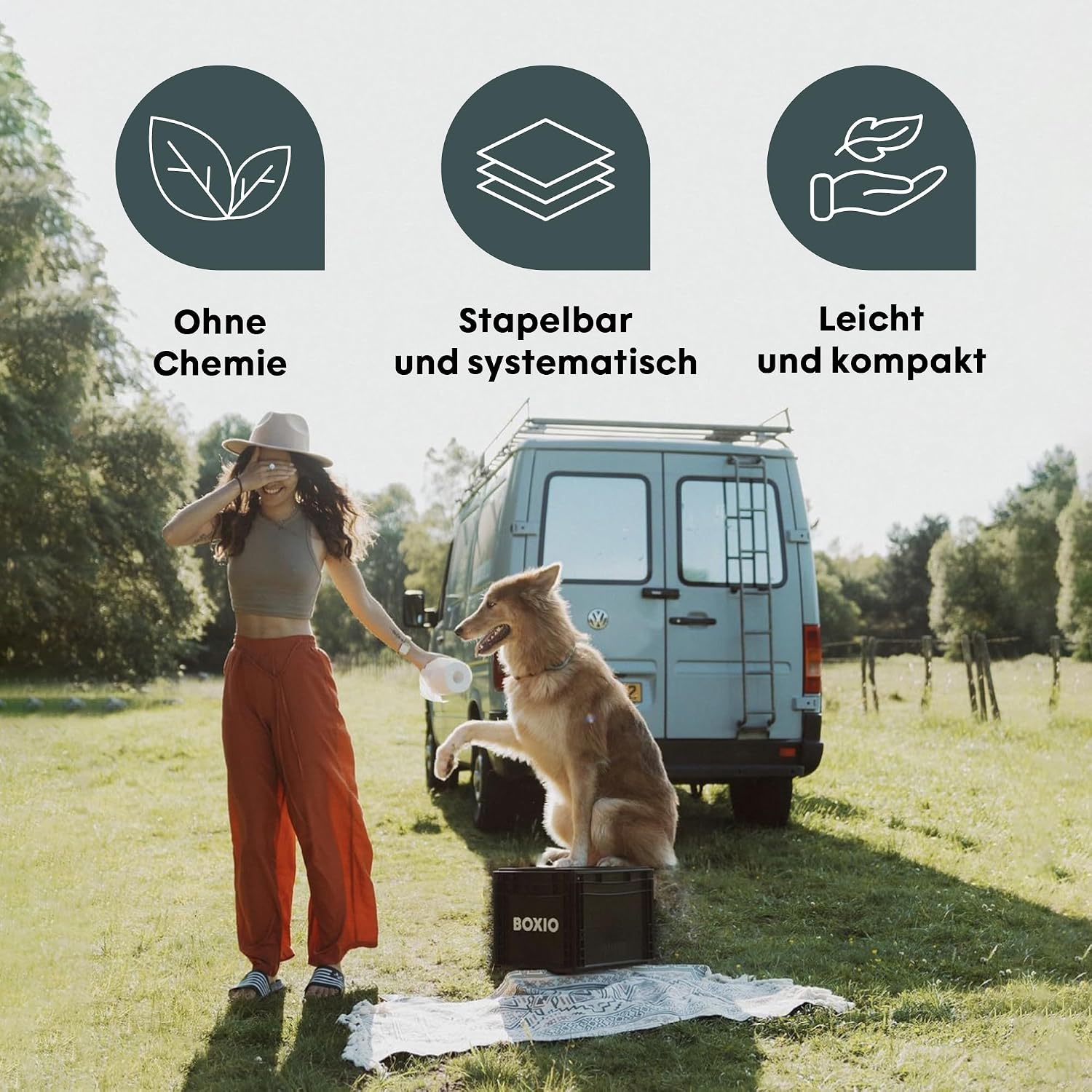 Camping Trenntoilette Toilet Max+ mobile Trockentrenntoilette mit Eurobox Basis 40x30x28 cm Komplettset mit Zubehör