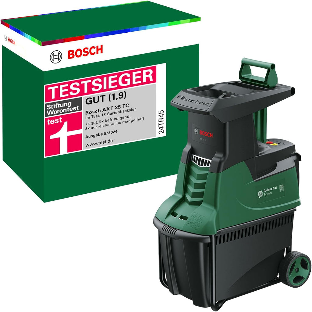 Turbinenhäcksler AXT 25 TC 2500W Gartenhäcksler Holz und Gartenabfälle 53L Fangbox 45mm Aststärke