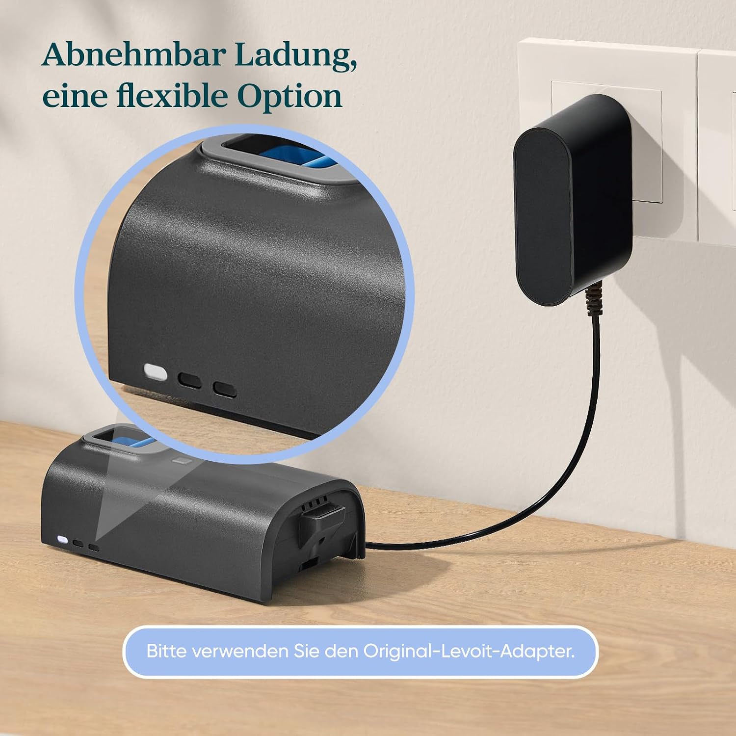 Akku Staubsauger LVAC-200 MAX kabellos mit HEPA Filter 70 Min Laufzeit Anti Haar Bürste für Teppich Hartböden und Auto