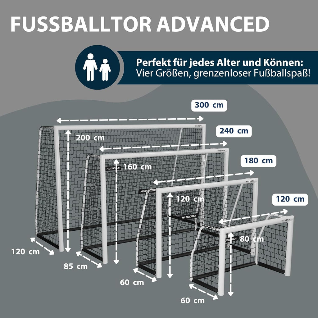 Fußballtor Outdoor Trainingstor Garten wetterfest standfest engmaschiges Netz 120 180 240 300 cm