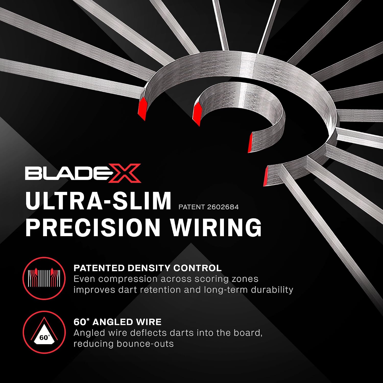Steeldart Dartscheibe Blade X 3061 Sisal Board mit Dual Core Technologie ultradünnem Drahtsystem und Dart Zubehör