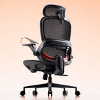 Ergonomischer Bürostuhl mit verstellbarer Lordosenstütze und Kopfstütze B100 Lite 90–135° Neigung Mesh Drehstuhl 72x70x112 cm
