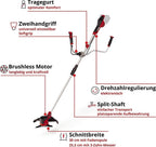 Akku Rasentrimmer Agillo 36/255 BL 2 x 18 V Brushless Motor 30 cm Schnittbreite Zweihandgriff ohne Akku und Ladegerät