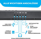 Digital Piano Keyboard 88 Tasten RECITALPLAY mit 480 Sounds USB-MIDI Lautsprechern und Zubehör Set