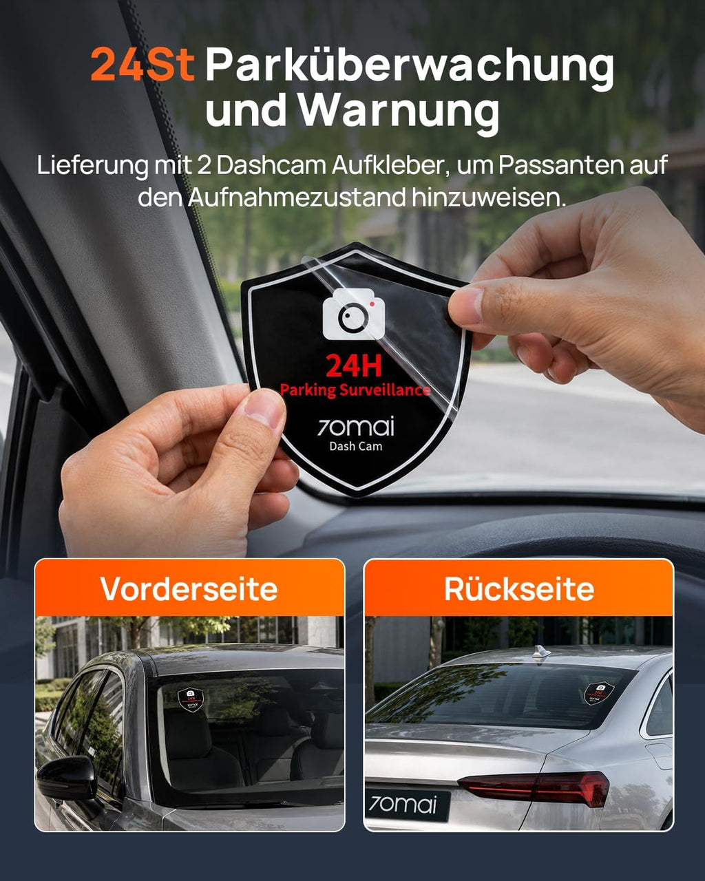 Dashcam A810 Lite Front und Rückkamera 4K 2160P mit 1080P Heckkamera 64GB Karte WLAN HDR Nachtsicht G-Sensor