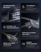 Knochenschall Open-Ear Kopfhörer S820 Bluetooth 5.3 Sport IP55 12 Std Wiedergabe USB-C Schnellladung Mikrofon
