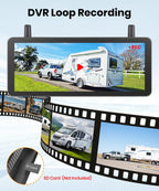 Kabellose Rückfahrkamera Solar 7,2 Zoll 1080P Monitor System LKW Anhänger Wohnmobil Van