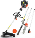 Benzin Motorsense FX-MT152E 5in1 Kombisystem 52 cc 3 PS mit Heckenschere Hochentaster Verlängerung und Tragegurt