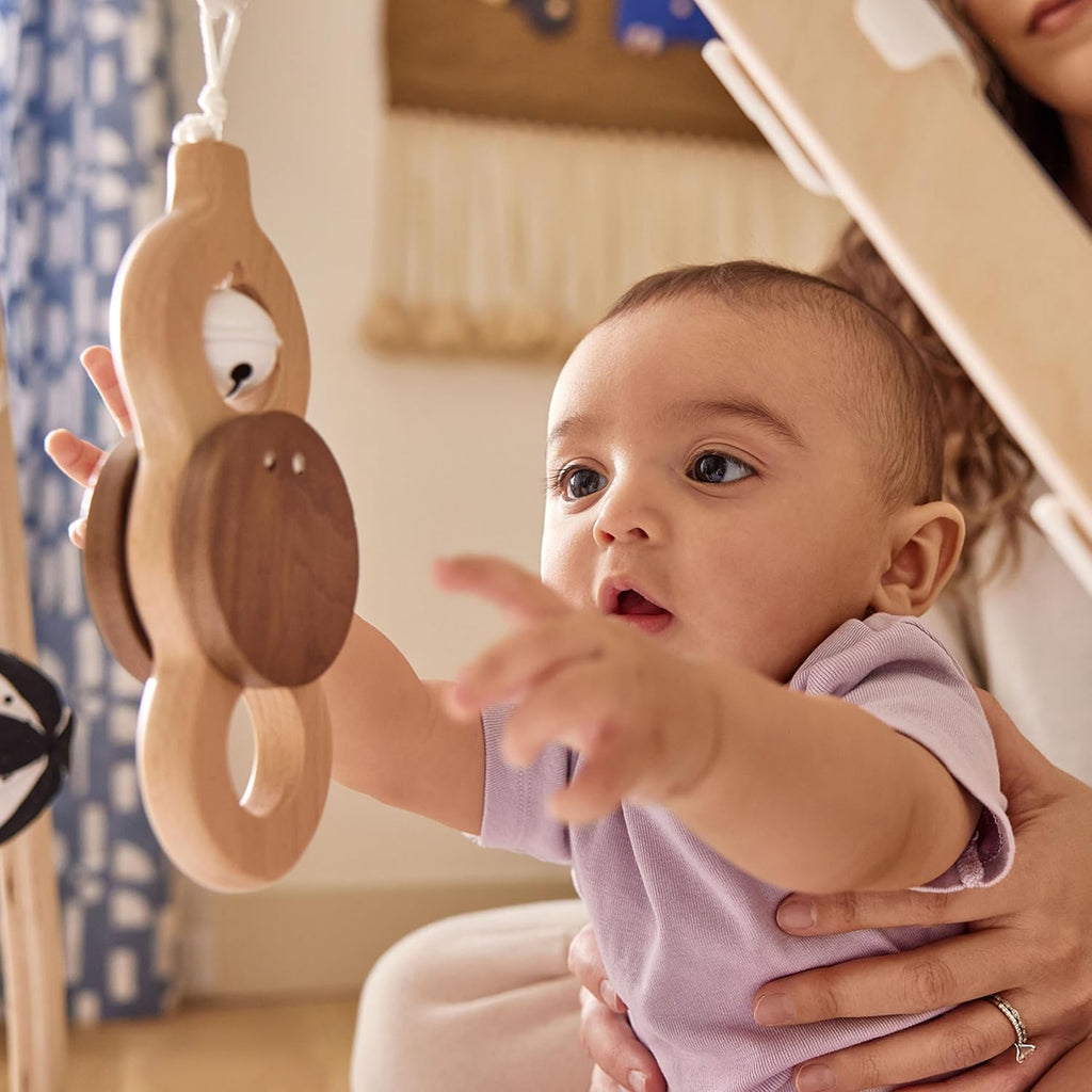 Baby Spielbogen mit Spielmatte Lovevery Play Gym 5 Entwicklungsbereiche mit 13 Aktivitätsspielzeugen für Babys