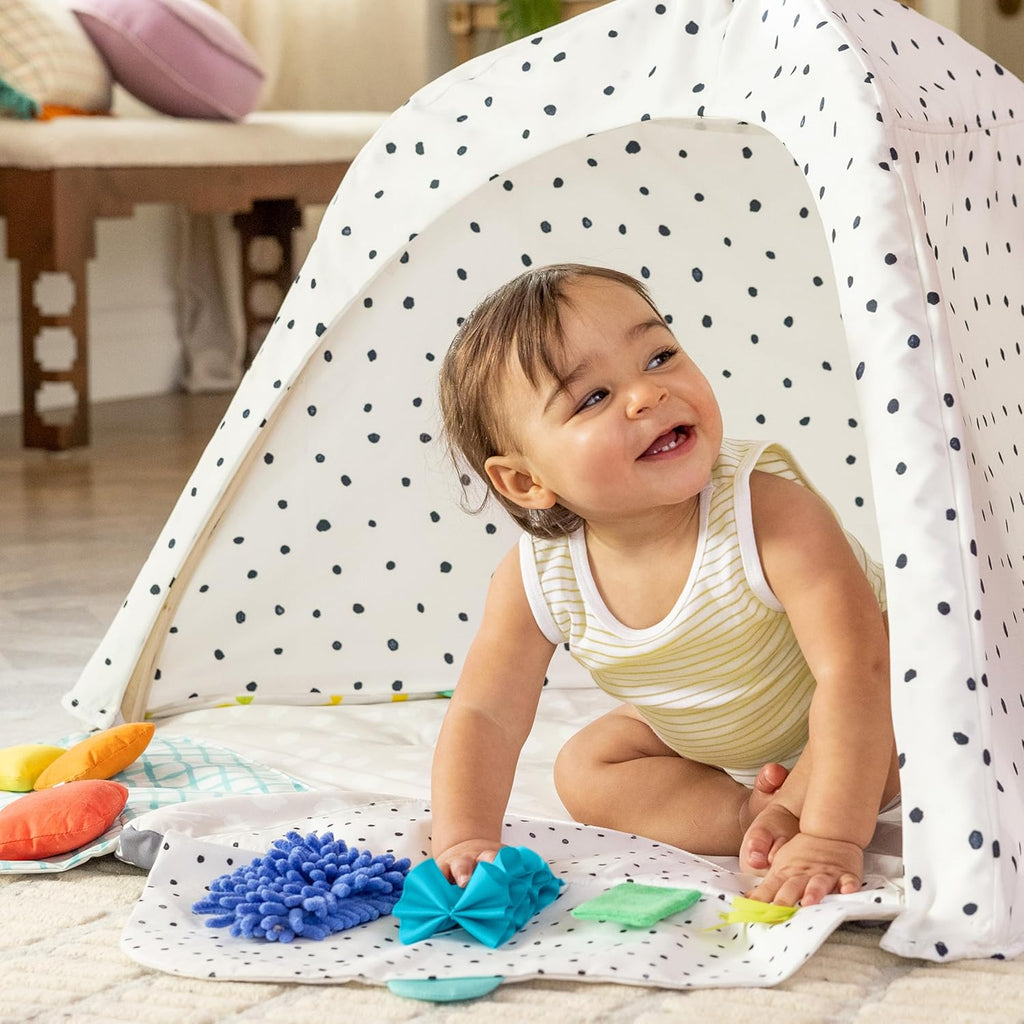 Baby Spielbogen mit Spielmatte Lovevery Play Gym 5 Entwicklungsbereiche mit 13 Aktivitätsspielzeugen für Babys