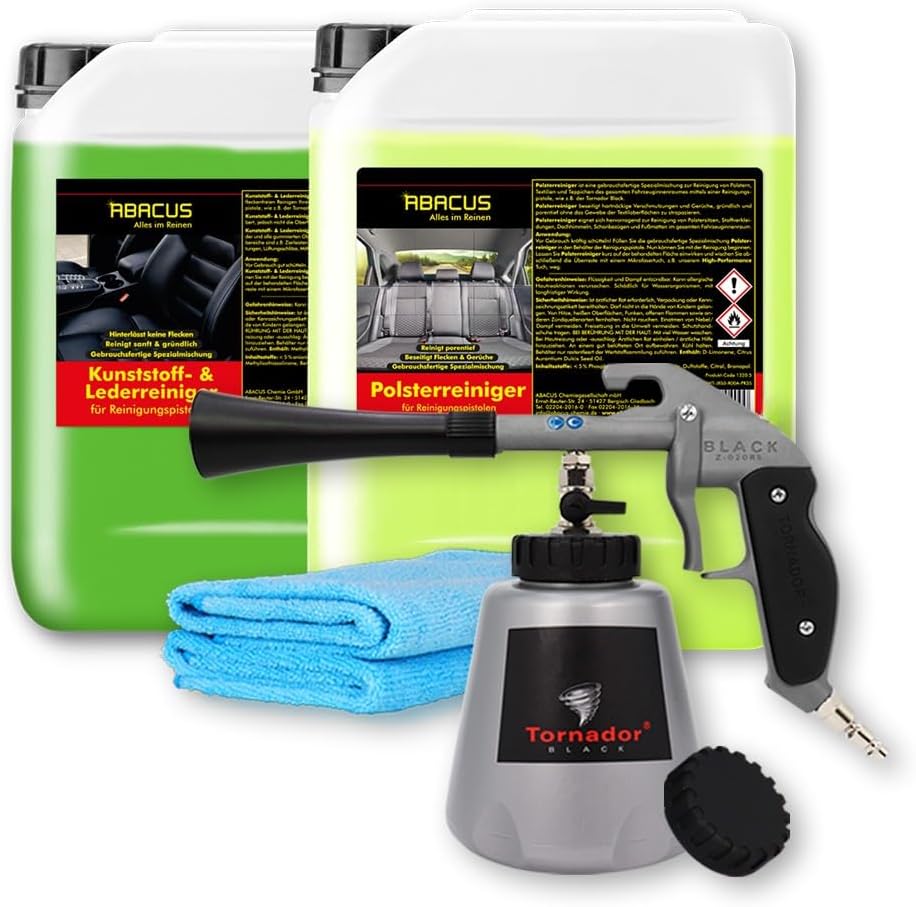 Reinigungspistole Z-020RS Set mit Polster Leder Reiniger 5L Kunststoff Reiniger Mikrofasertücher Auto Innenraum
