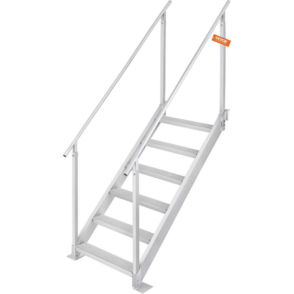 Poolleiter 6 Stufen Aluminiumlegierung FT-06 mit zwei Handläufen rutschfesten Pedalen 250 kg Tragfähigkeit