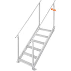 Poolleiter 6 Stufen Aluminiumlegierung FT-06 mit zwei Handläufen rutschfesten Pedalen 250 kg Tragfähigkeit