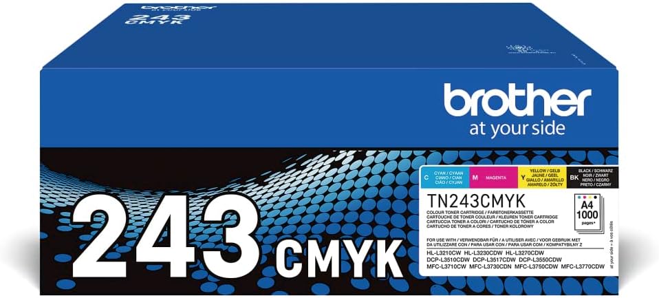 Toner Kartusche TN-243CMYK 4 Farben Schwarz Cyan Magenta Gelb für HL-L3270CDW MFC-L3750CDW 1000 Seiten