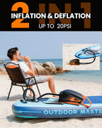 Elektrische SUP Pumpe Shark 3 Akku Luftpumpe 20 PSI 74Wh mit Auto-Off Funktion 8 Düsen Luftschlauch für SUP Boards