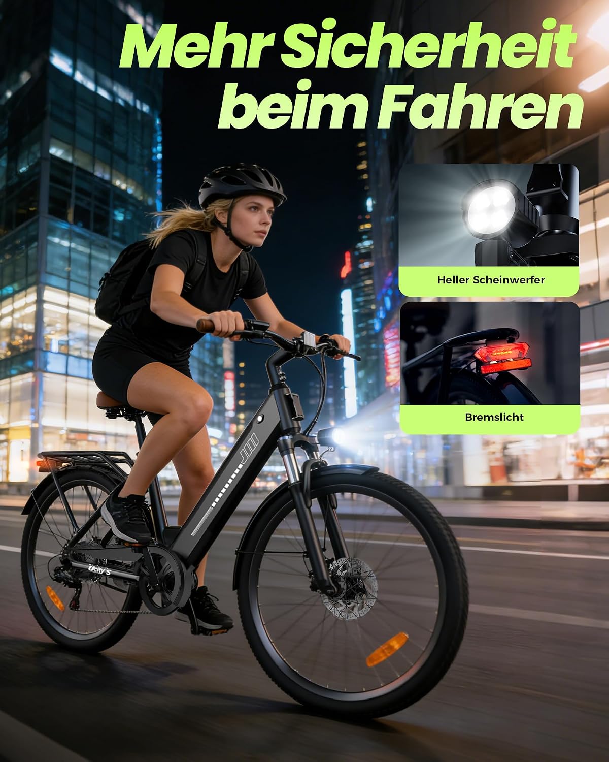 E Bike 26 Zoll UcityS 250W 7 Gang 55 Miles PAS Reichweite City Elektrofahrrad Urban