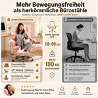 Bürostuhl mit Fußstütze Modell BGY01 Teddy Stoff Drehstuhl 135° verstellbare Rückenlehne extra breiter Sitz Home Office