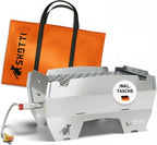 Faltbarer Steck Gas Camping Grill Edelstahl Outdoor Grill für EN417 Kartuschen 21x33x17 cm 3,3 kg SK100