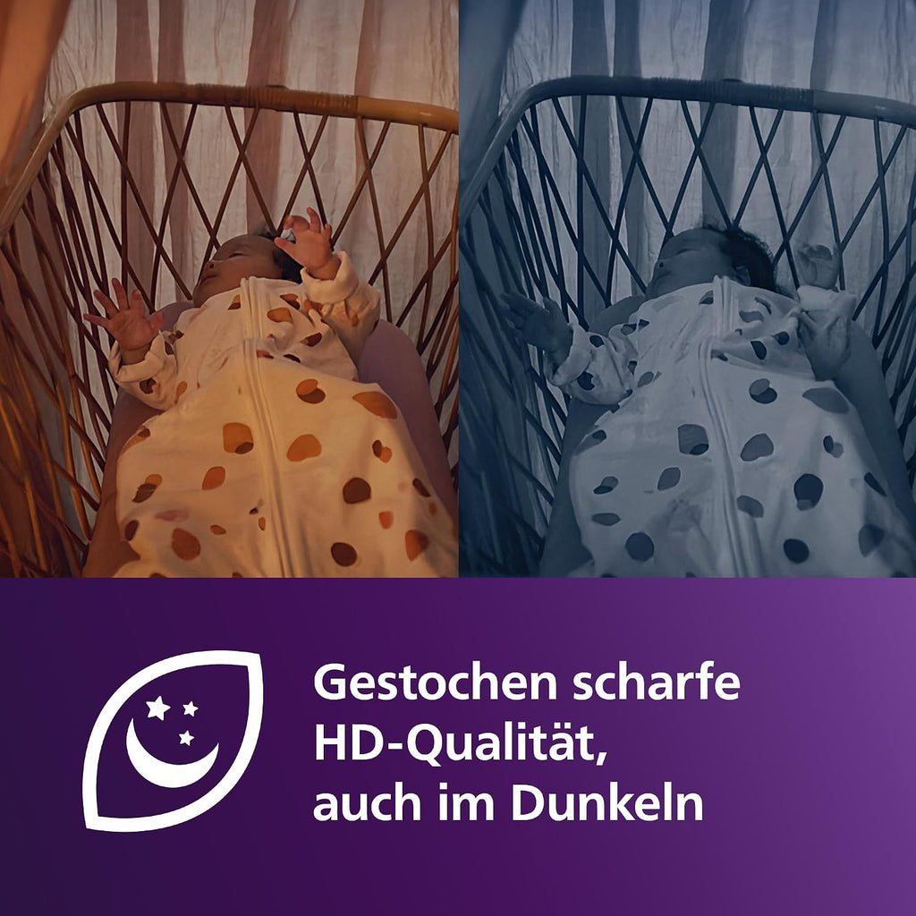 Babyphone mit Kamera WLAN HD 1080p SCD951/26 Nachtsicht Gegensprechfunktion Schrei-Erkennung App Steuerung