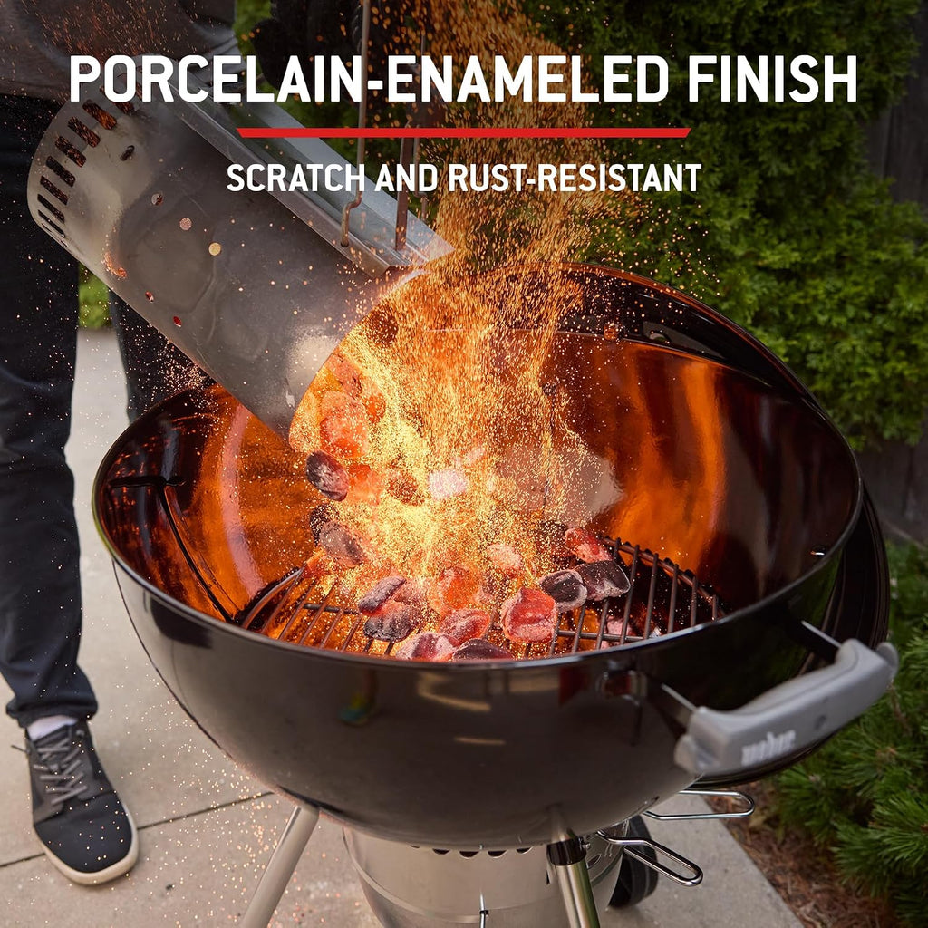 Holzkohlegrill 57 cm Original Kettle Premium mit Stand und Rädern 2342 cm² Grillfläche Deckelthermometer