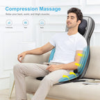 Massage Sitzauflage Shiatsu Rücken Nacken 2D 3D Knetmassage mit Wärme Luftkompression Vollrücken verstellbar