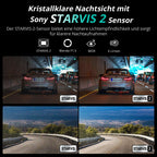 4K Dashcam Auto Vorne Hinten Dual Kamera mit STARVIS 2 Sensor WDR GPS WLAN Sprachsteuerung 64GB SD-Karte