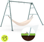 Doppelschaukel mit Stahlgestell ZEST SWING HYP2014 180 kg Belastbarkeit mit Nestschaukel und Hängematte für Garten