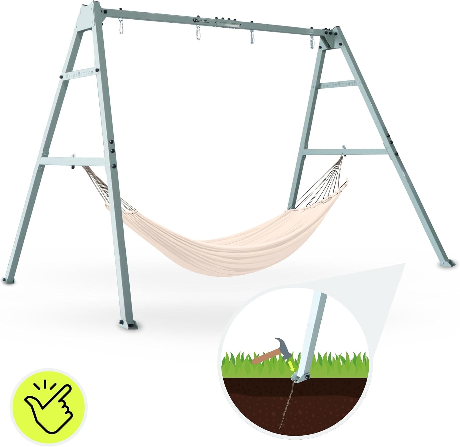 Doppelschaukel mit Stahlgestell ZEST SWING HYP2014 180 kg Belastbarkeit mit Nestschaukel und Hängematte für Garten