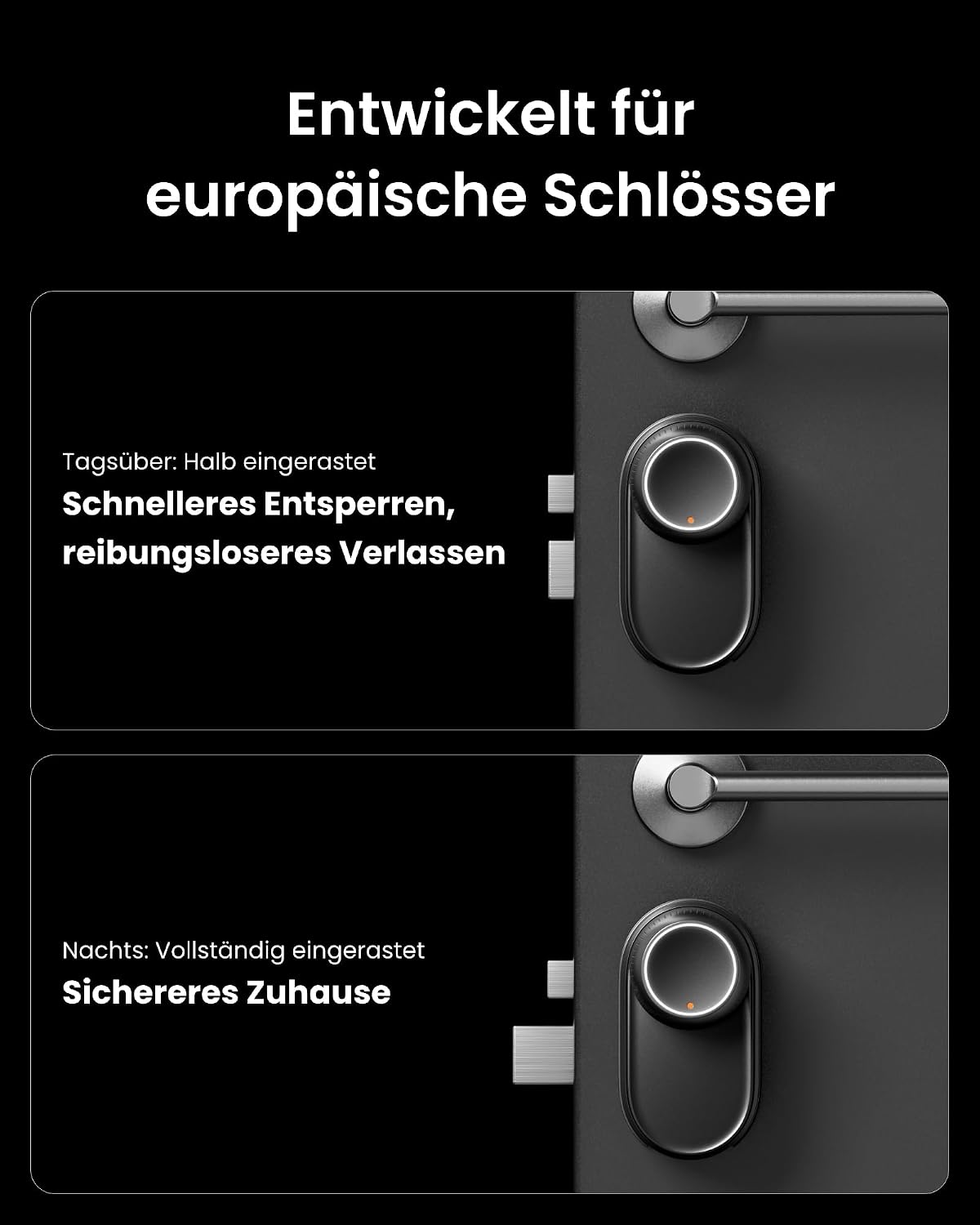 Smart Türschloss Lock Ultra mit Fingerabdruck Keypad Passcode Smartphone App Matter kompatibel 9 Monate Akku