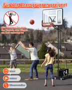 Basketballkorb Outdoor höhenverstellbar 145-305 cm Rückwand 110x75 cm mit Gewichtssack Ständer LM052