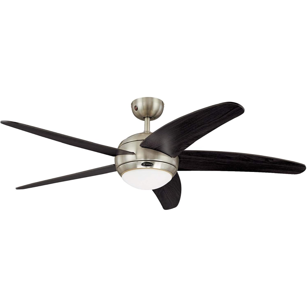 Deckenventilator mit Leuchte Bendan 72557 132 cm 5 Flügel Chrom Opalglas Fernbedienung 3 Stufen Sommer Winter