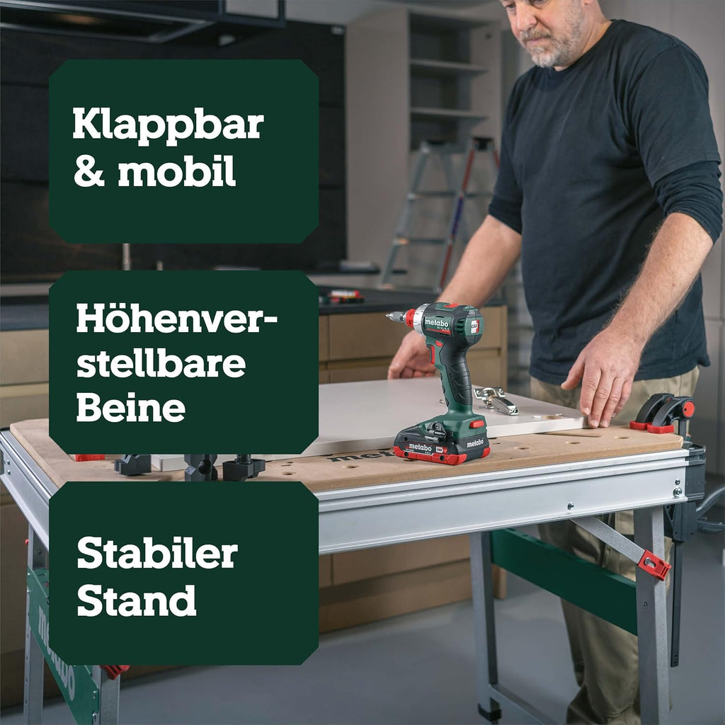 Multifunktionstisch MWB 100 Klappbare Werkbank höhenverstellbar 120 kg Traglast inkl Zwingen
