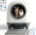 Selbstreinigende Katzentoilette 90L mit App Steuerung Sicherheitssensor Geruchsentfernung automatisches Katzenklo mit Matte