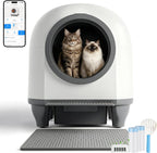 Selbstreinigende Katzentoilette 90L mit App Steuerung Sicherheitssensor Geruchsentfernung automatisches Katzenklo mit Matte