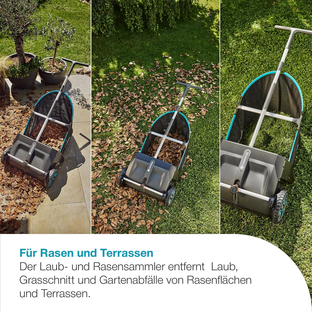 Laub- und Rasensammler 3566-20 mit Bürstenhöhenverstellung für Rasen Terrasse und Garten Laubsammler