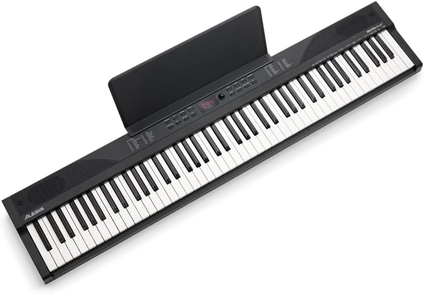 Digital Piano Keyboard 88 Tasten RECITALPLAY mit 480 Sounds USB-MIDI Lautsprechern und Zubehör Set
