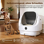 Automatische selbstreinigende Katzentoilette L mit App Steuerung Sensoren Geruchskontrolle 9 l Abfallbehälter für große Katzen