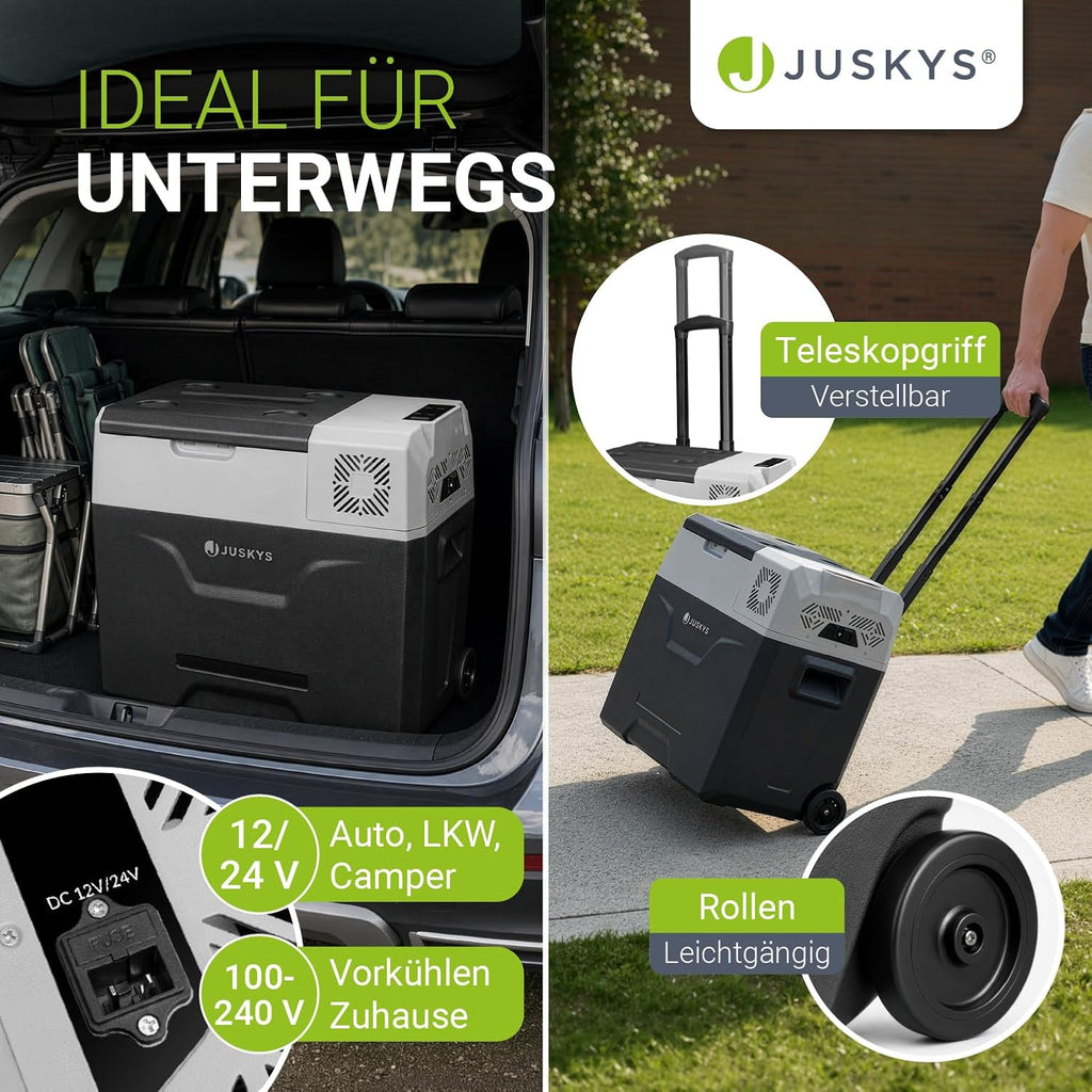 Kompressor Kühlbox Kühlung 50L 12V 24V 230V Mini Kühlschrank kalt warm für Auto LKW Reisemobil Camping