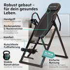 Inversionsbank klappbar Schwerkrafttrainer 4 Inversionswinkel Rückenstrecker bis 135 kg Stahlrahmen schwarz