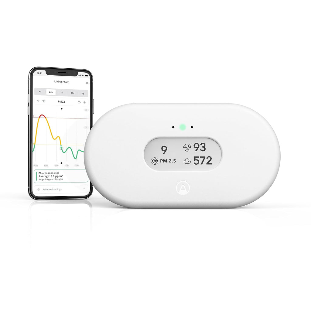 Luftqualitätsmessgerät View Plus Radon Feinstaub CO2 VOC Temperatur Luftfeuchtigkeit Luftdruck Smart Home WiFi
