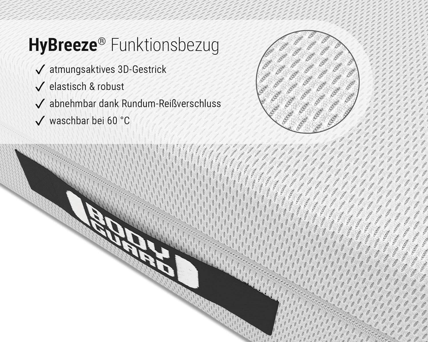 BODYGUARD Anti-Kartell-Matratze 90x200 cm mittelfest und fest 2in1 Liegehärte QXSchaum ergonomische Kaltschaummatratze