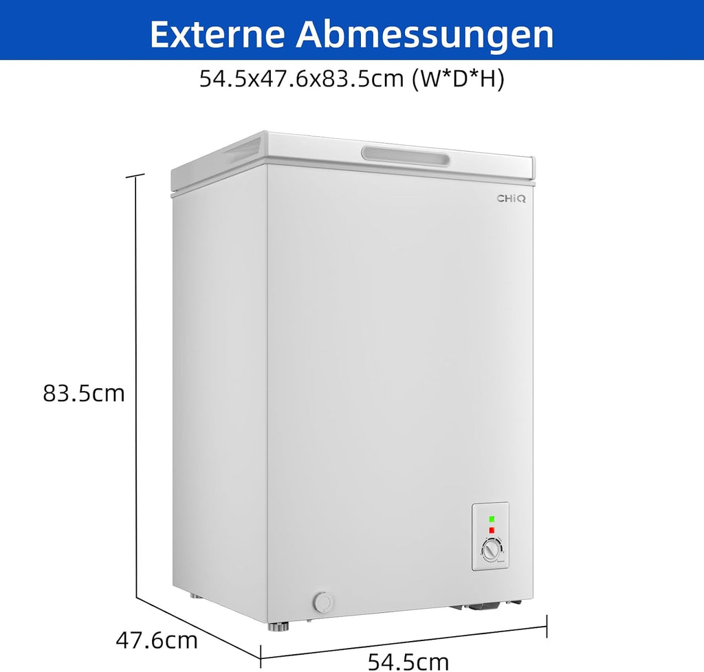 Gefriertruhe FCF98DE 99 L mit Schnellgefrierfunktion LED Beleuchtung 39 dB 4 Sterne Gefrieren freistehend