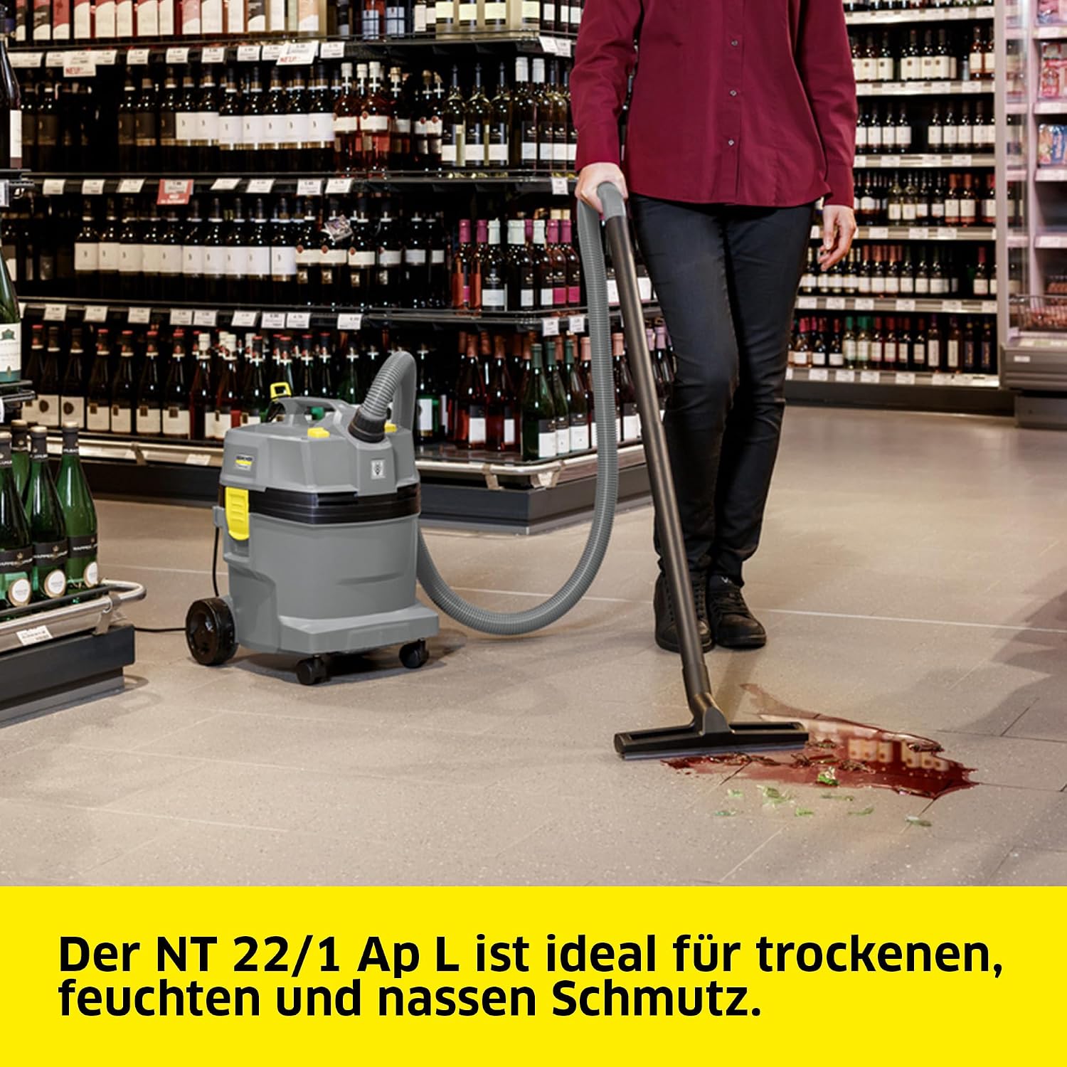 Nass Trockensauger NT 22/1 Ap L 1300W 22L Behälter PES Patronenfilter mit Saugschlauch Boden und Fugendüse