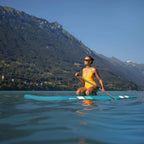 Aufblasbares SUP Board Set 305 x 76 x 15 cm Stand Up Paddle Board bis 150 kg mit Paddel Luftpumpe Finnen Tasche