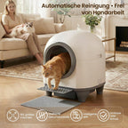 Selbstreinigende Katzentoilette 90L mit App Steuerung Sicherheitssensor Geruchsentfernung automatisches Katzenklo mit Matte