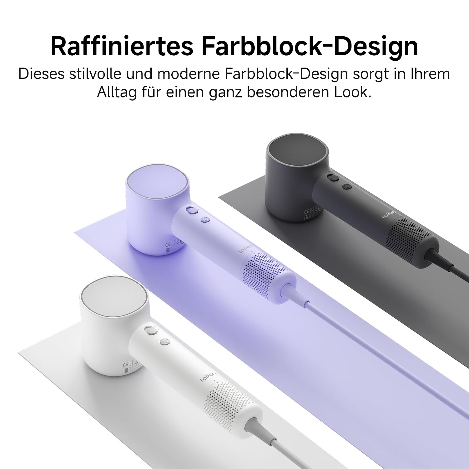 Haartrockner Neo 22 m/s Luftstrom 110000 U/min Motor 1500W Ionenfunktion 2 Aufsätze Diffusor Glättungsdüse