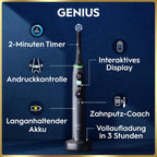 Elektrische Zahnbürste mit Aufsteckbürsten iO Series 9 wiederaufladbar 7 Reinigungsmodi Smart Druckkontrolle Rundbürstenkopf Schwarz