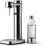 Wassersprudler Carbonator 3 Edelstahl Finish 1L PET Flasche kompatibel mit 60L CO2 Zylinder manuell Sprudelwasserbereiter 41.5x15.3x25.8 cm